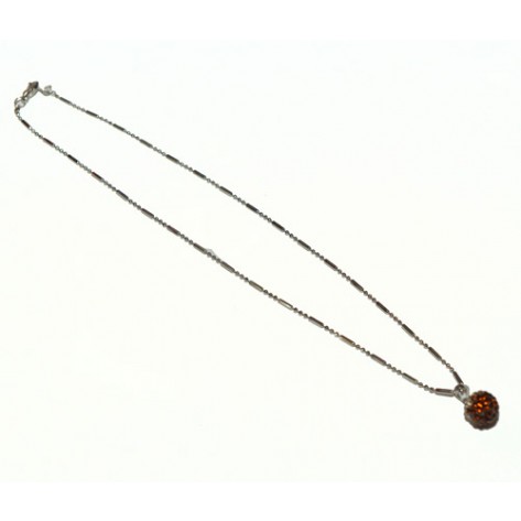 Medalion - Colier cu pandantiv  Shamballa - maroniu