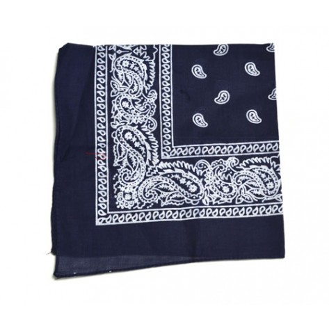 Bandana floral - albastru bleumarin 