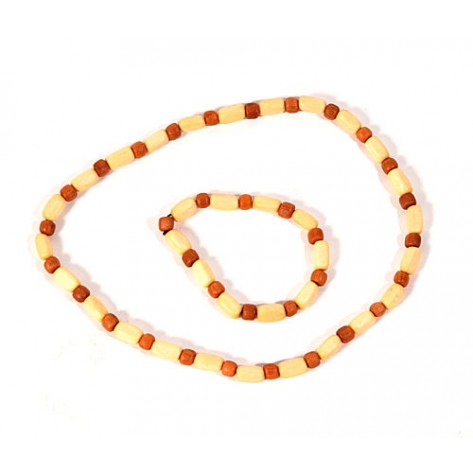 Set - colier si bratara - crem cu maro 