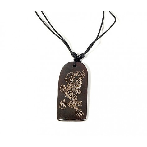 Medalion - dragon cu snur siliconat inclus 