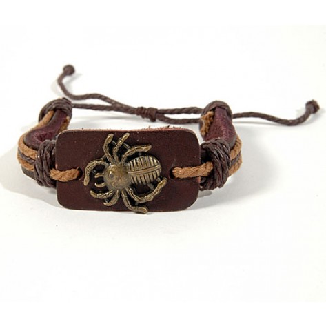 Bratara artizanat  din piele - poianjen