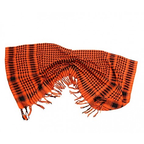 Fular - sal  ( shemag ) - portocaliu cu negru ( 100 cm x 100 cm