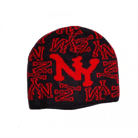 Caciula New York -  culoare rosie si  negru