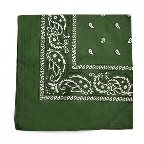 Bandana floral - verde inchis - militar
